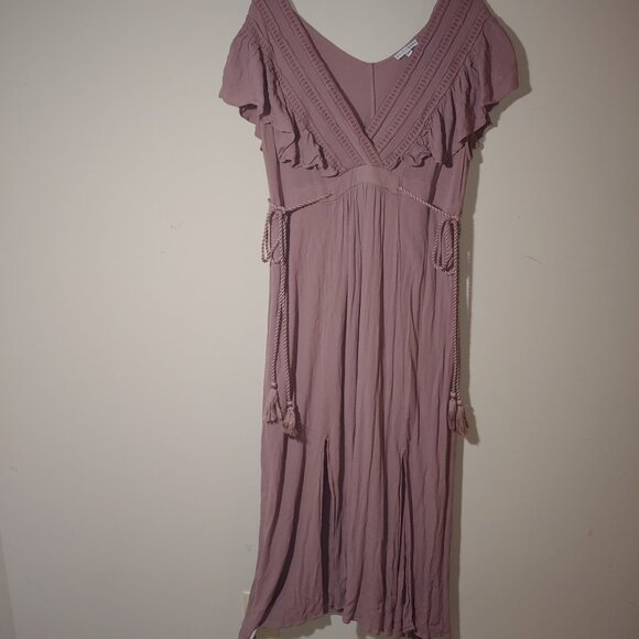 Baltic Born Jennifer Deep V Neck Maxi Dress Dusty Pink Rose  Size XXL - Picture 2 of 11